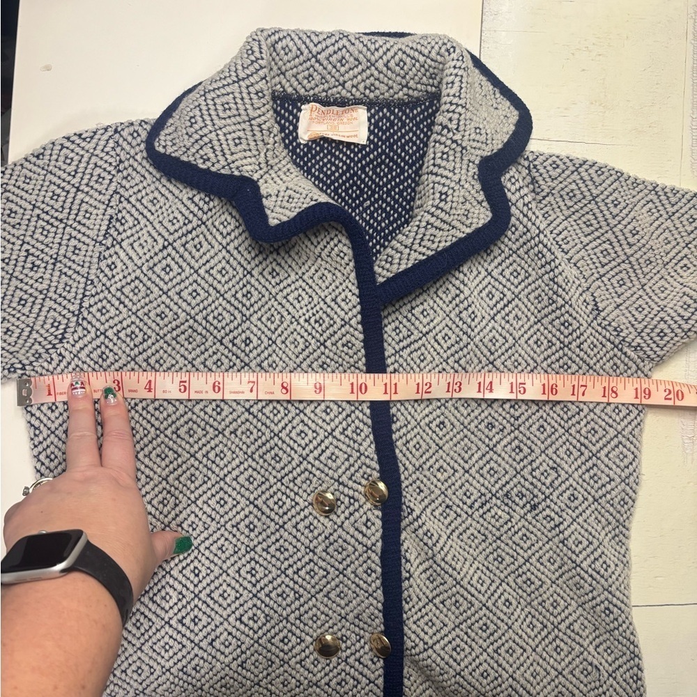 Vintage Pendleton Diamond Blazer Size 38 Medium 8 100% Virgin Wool Made USA - Picture 3 of 7